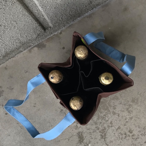 4 Bottle Canvas Wine Tote - Picture 4 of 9